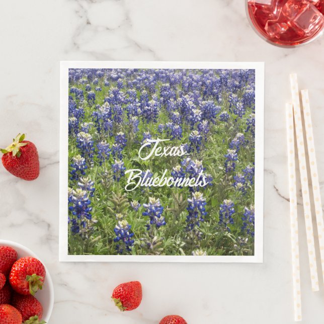 Texas Bluebonnet Paper Napkins | State Flower (Insitu)