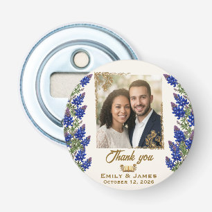 Texas Bluebonnet Photo Wedding Favor Bottle Opener
