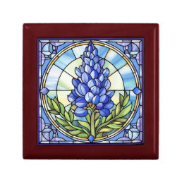 Texas Bluebonnet Stained Glass Gift Box