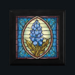 Texas Bluebonnet Stained Glass Gift Box<br><div class="desc">Elegantly beautiful stained glass Texas bluebonnet design.</div>