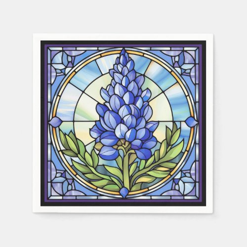 Texas Bluebonnet Stained Glass Napkins