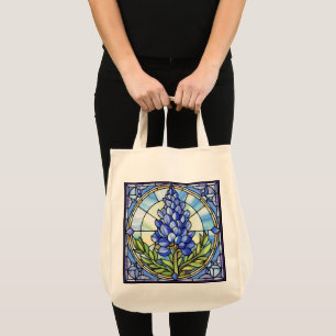 Texas Bluebonnet Stained Glass Tote Bag