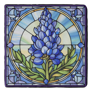 Texas Bluebonnet Stained Glass Trivet