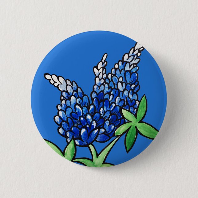 Texas Bluebonnet Texan Love Flower Button (Front)