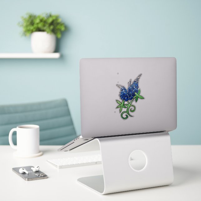 Texas Bluebonnet Texan Love Flower                 Sticker (Laptop On Desk)