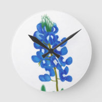 Texas Bluebonnet Wall Clock