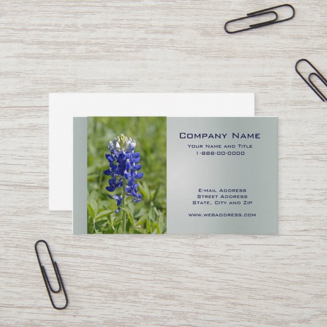 Texas Bluebonnet Wildflower Business Card (Front/Back In Situ)