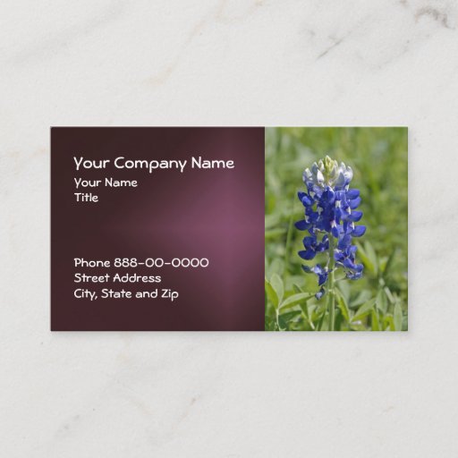 Customizable Texas Bluebonnet Wildflower Business Card