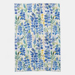 Texas Bluebonnet Wildflower Pattern Kitchen Towel