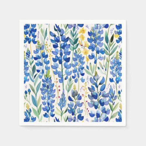 Texas Bluebonnet Wildflower Pattern Napkins