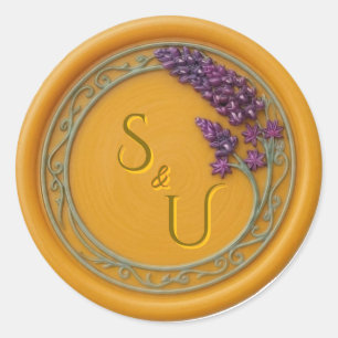 Texas Bluebonnet Wildflower Wedding Wax Seal