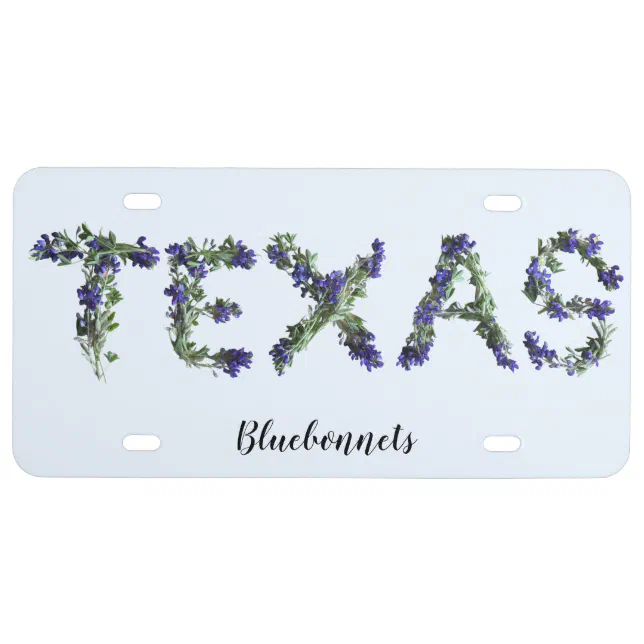 Texas Bluebonnet Wildflowers |License Plate | Zazzle