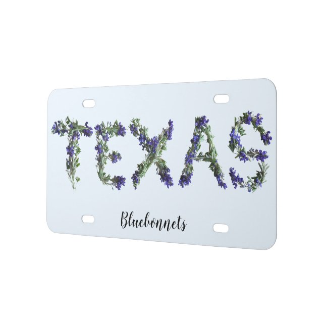 Texas Blue Bonnet License Plate Frame - Flower Design Tag Holder For Cars & Trucks