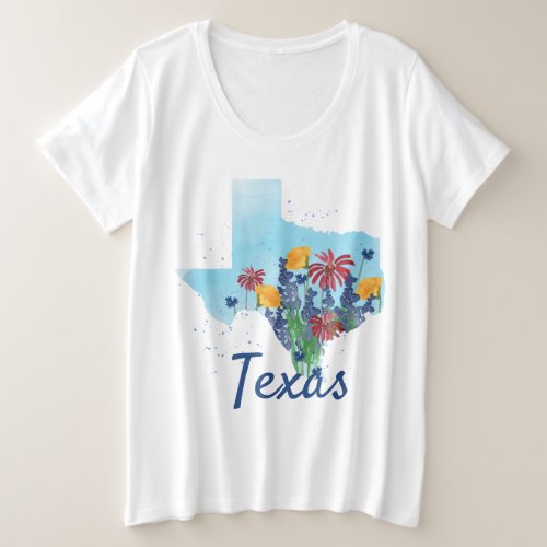 Texas Bluebonnet Wildflowers Plus Size T_Shirt