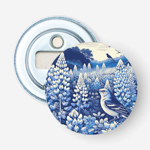 Texas Bluebonnets and Northern Mockingbird Texan Bottle Opener