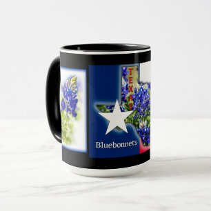 Texas Bluebonnets and state colors with black, Mug