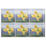 Texas Bluebonnets And Yellow Rose Fabric