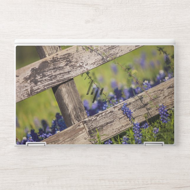 Texas Bluebonnets Around A Country Fence HP Laptop Skin (Front)