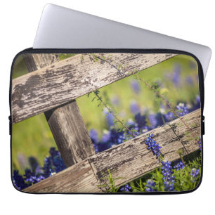 Texas Bluebonnets Around A Country Fence Laptop Sleeve