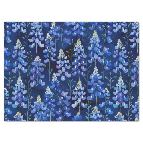 Texas Bluebonnets Blue Wild Flowers Pattern Tissue Paper