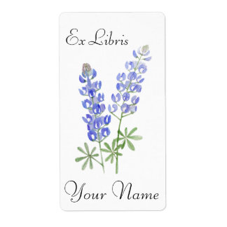 Texas Bluebonnets Book Plate Sticker