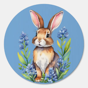 Texas Bluebonnets Bunny Rabbit Sign