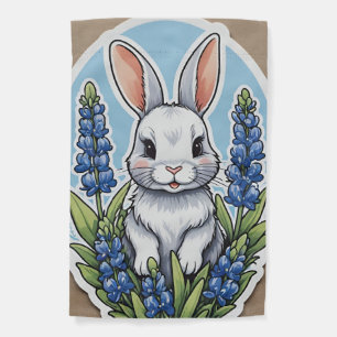 Texas Bluebonnets Bunny Rabbit Texan               Garden Flag