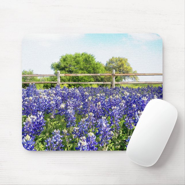 Texas Bluebonnets by Country Fence Art Mouse Pad (With Mouse)