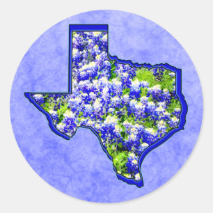 TEXAS BLUEBONNETS CLASSIC ROUND STICKER