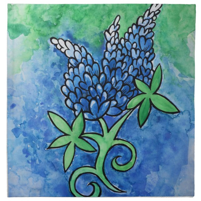 Texas Bluebonnets Cloth Napkin (Front)