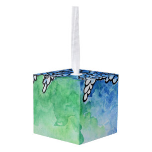 Texas Bluebonnets Cube Ornament
