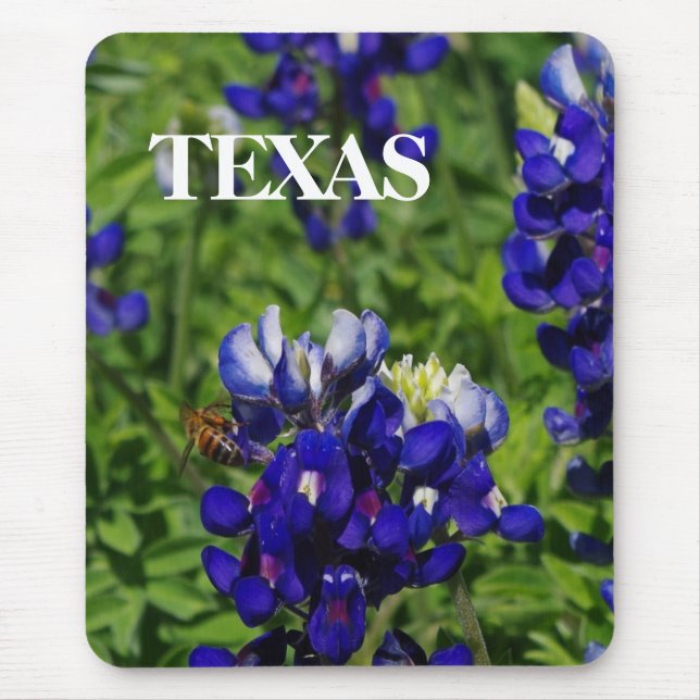 Texas Bluebonnets Designer Mouse Pad (Front)