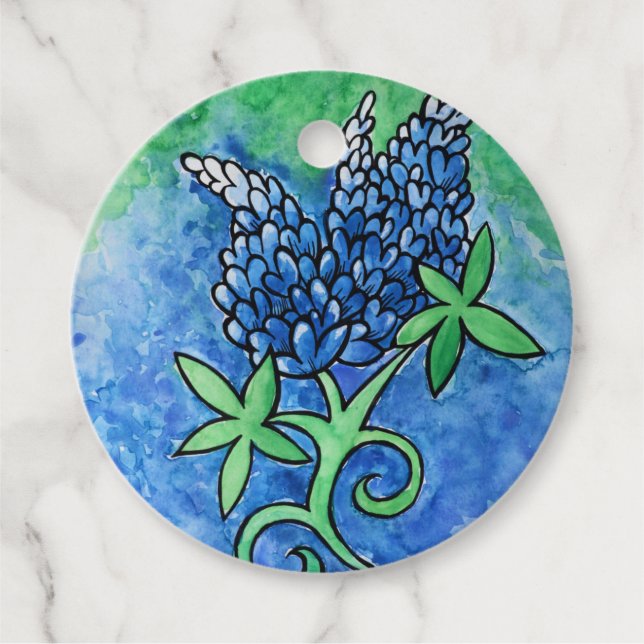 Texas Bluebonnets Favor Tags (Front)