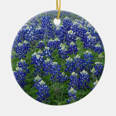 Texas Bluebonnets Field Photo Ceramic Ornament
