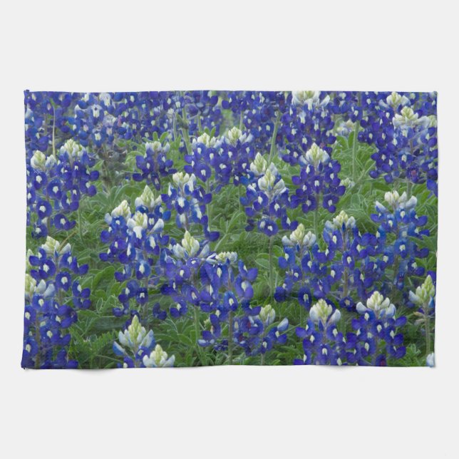 Texas Bluebonnets Field Photo Kitchen Towel (Horizontal)