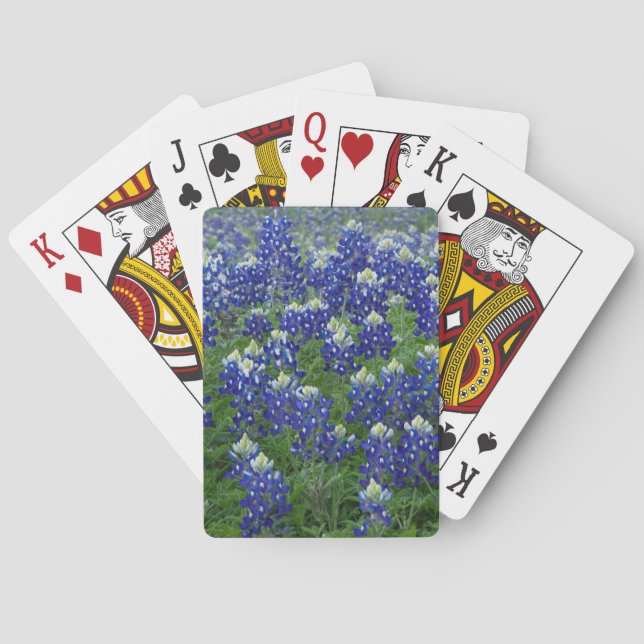 Texas Bluebonnets Field Photo Poker Cards (Back)