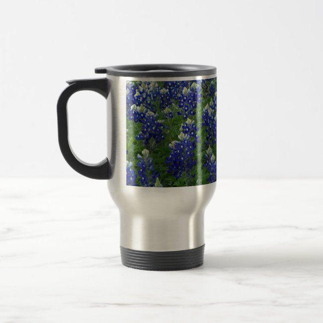 Texas Bluebonnets Field Photo Travel Mug (Left)