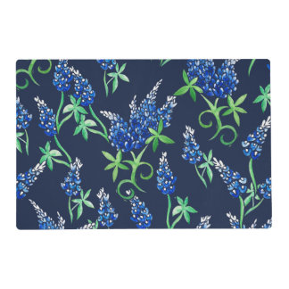 Texas Bluebonnets Floral Blue Placemat