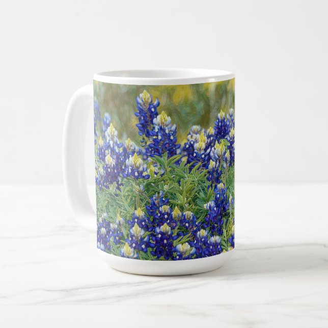 Texas Bluebonnets Flower Mug Cup (Front Left)