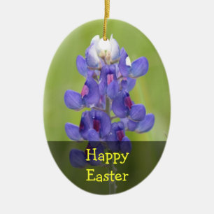 Texas Bluebonnets Happy Easter Egg Ornament