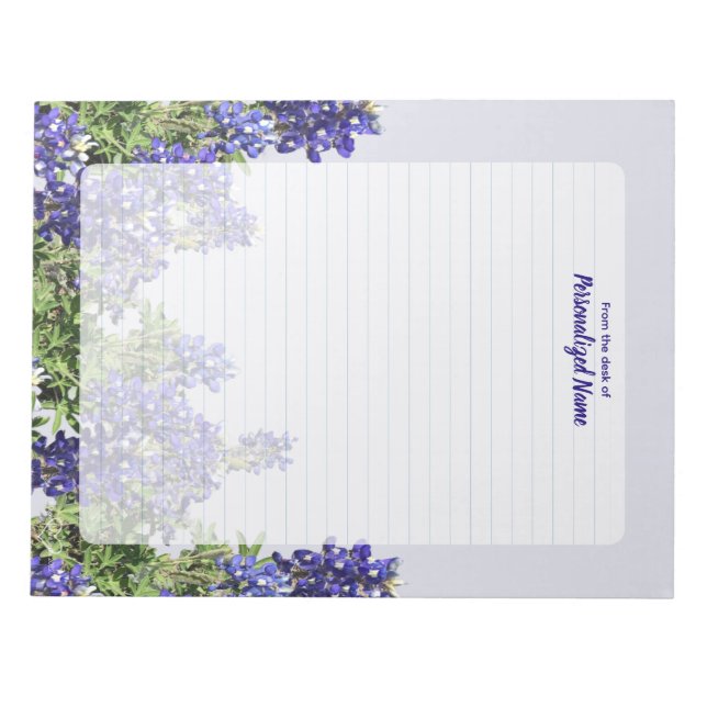 Texas Bluebonnets Lined Notepad (Front)