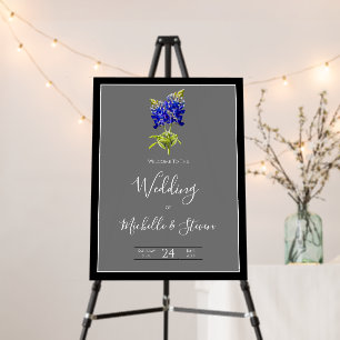 Texas Bluebonnets on Dark Gray, Spring Wedding Foam Board
