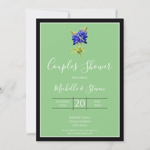 Texas Bluebonnets on Sage Spring Couples Invitation