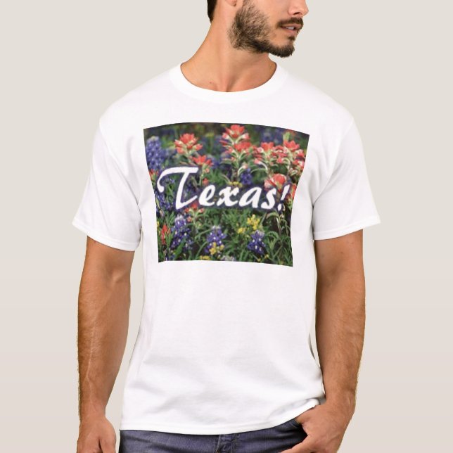 Texas Bluebonnets Paintbrushes T-Shirt (Front)