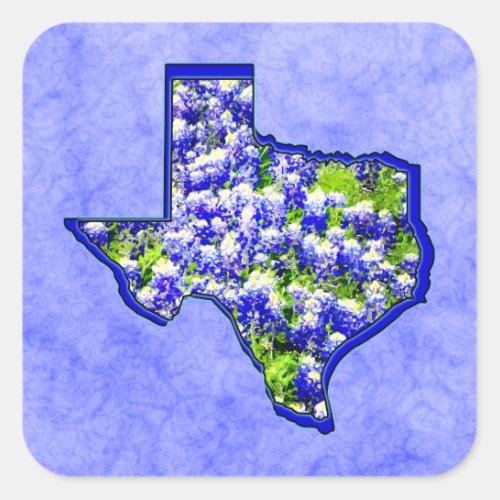 TEXAS BLUEBONNETS SQUARE STICKER