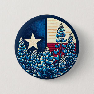 Texas Bluebonnets State Flag Texan Pride Button