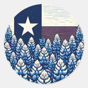 Texas Bluebonnets State Flag Texan Pride Classic Round Sticker