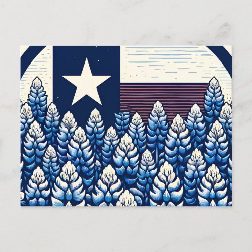 Texas Bluebonnets State Flag Texan Pride           Postcard