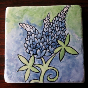 Texas Bluebonnets Stone Coaster