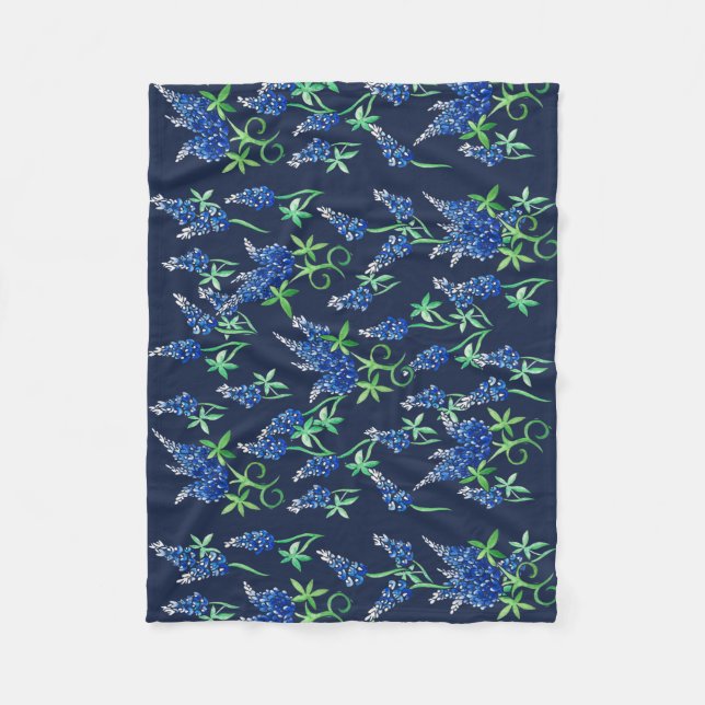 Texas Bluebonnets Texan Fleece Blanket (Front)